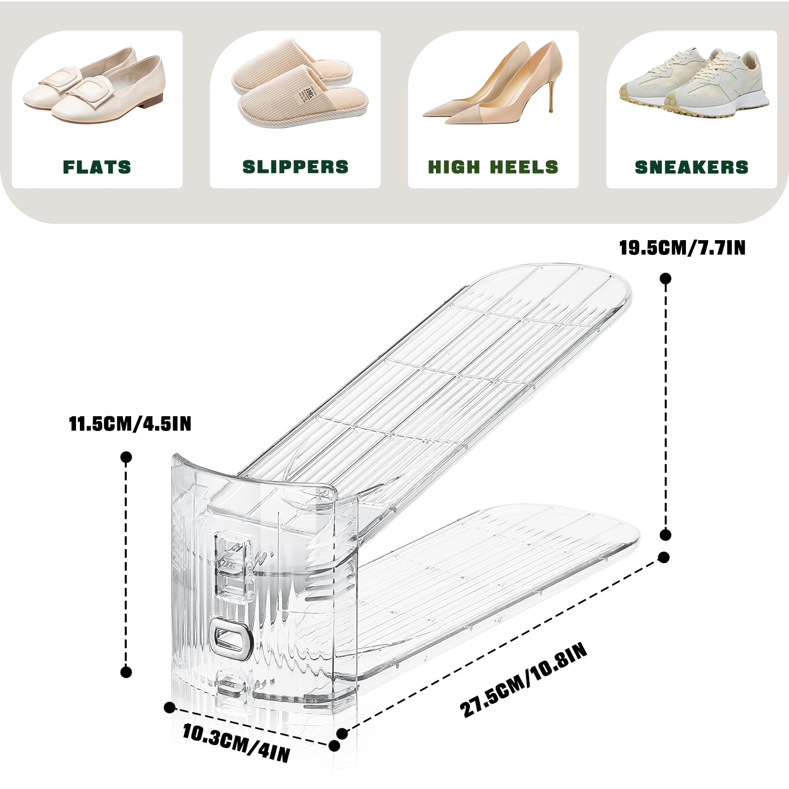 FENRUNXU double anti-slip baffle detail securing heels and preventing slips