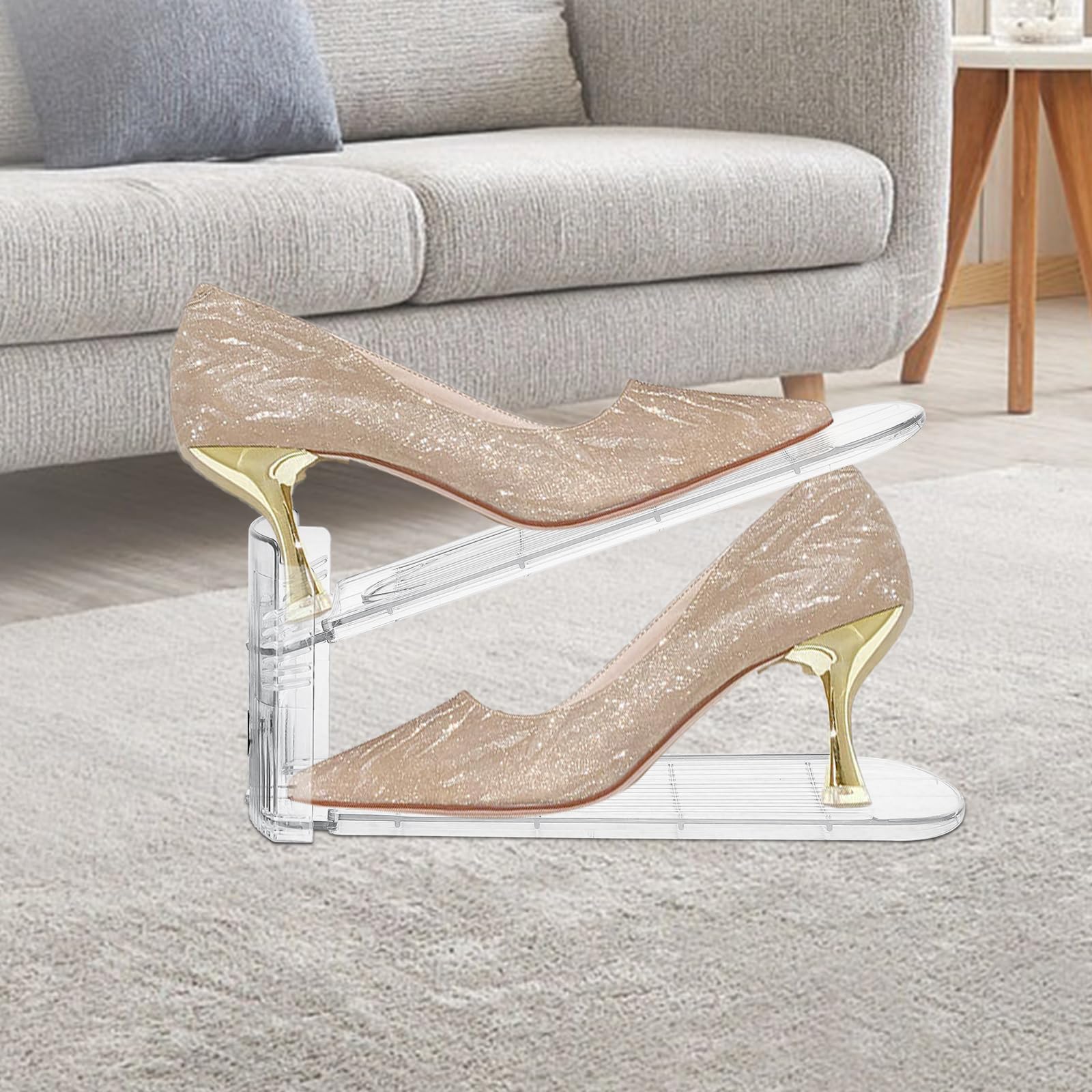 FENRUNXU adjustable height demo showing tailored fit for various shoes