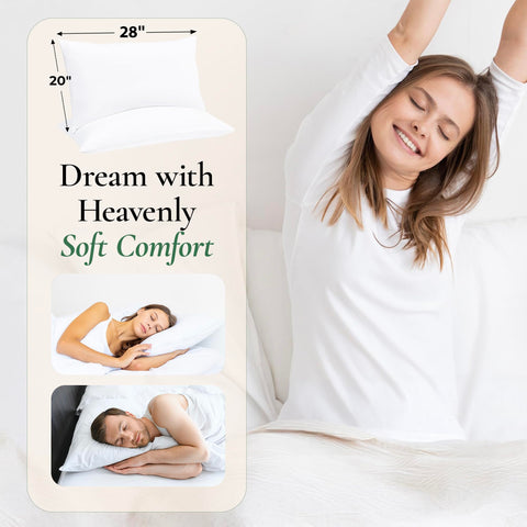 Fern and Willow pillows styled on bed conveying hotel-quality relaxation