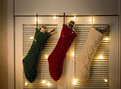 Fesciory stocking next to ruler showing 18 inch size clarity