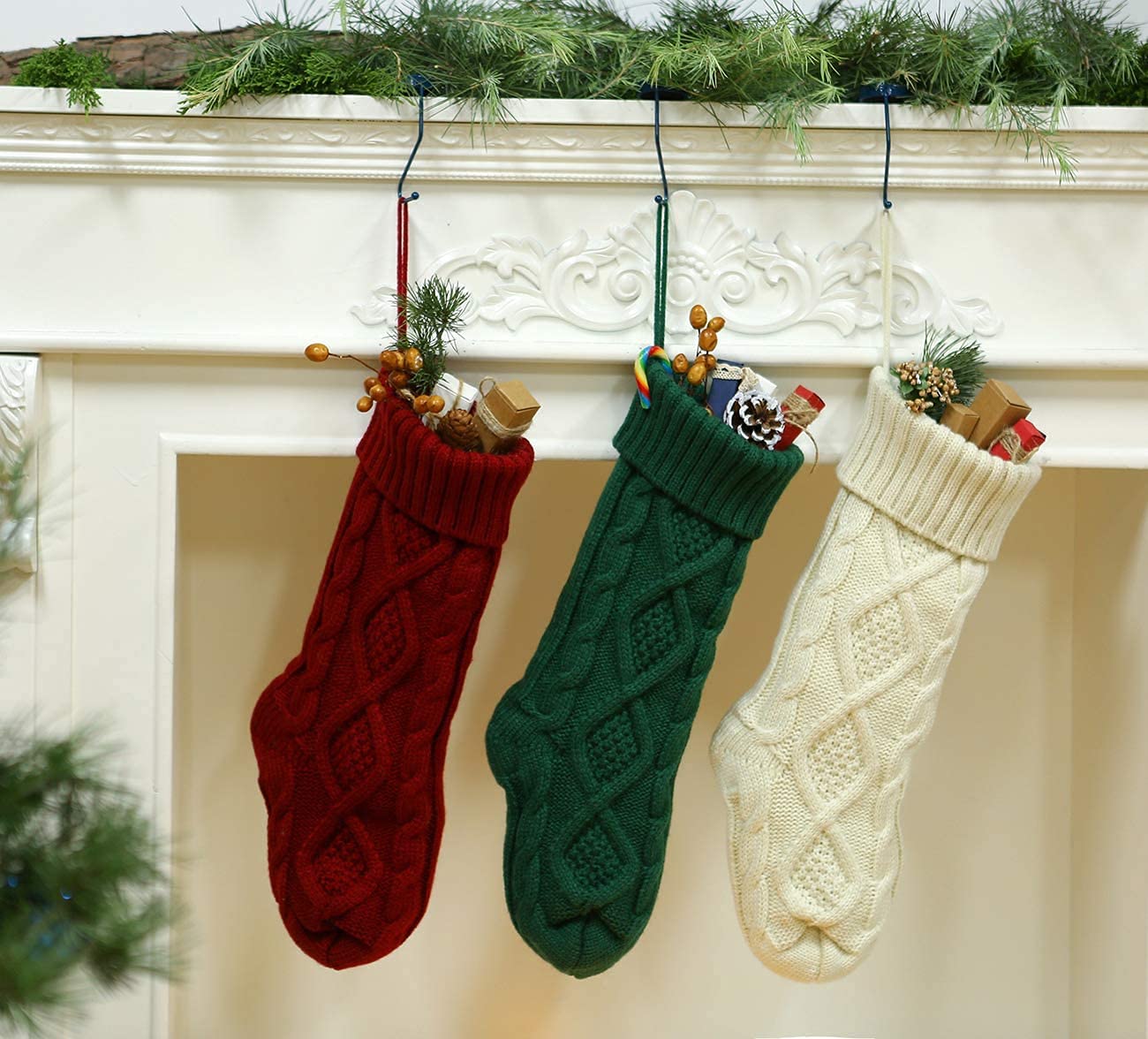 Fesciory stockings hanging on mantel offering festive organized display
