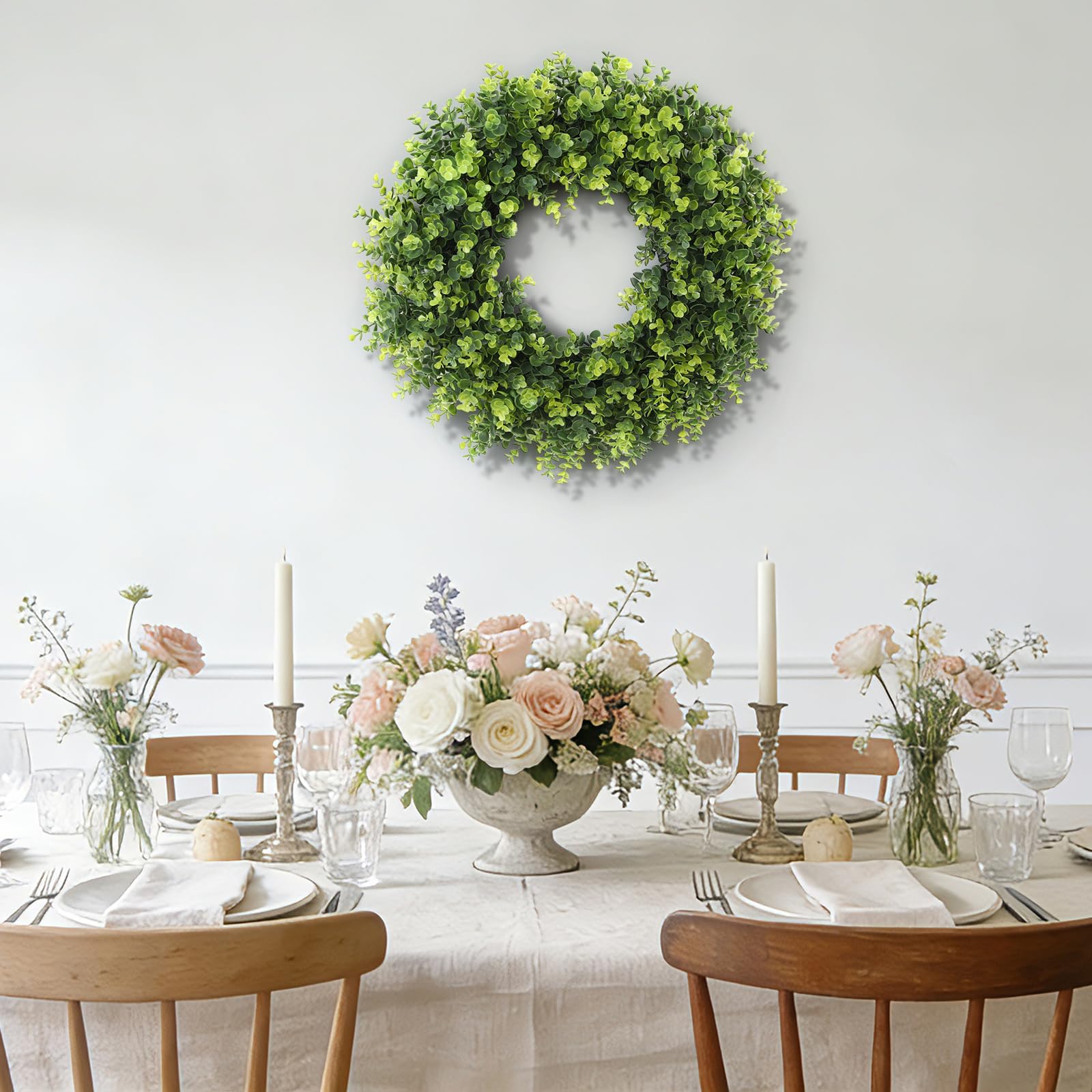 FestalMart wreath decorated with ribbon for seasonal styling