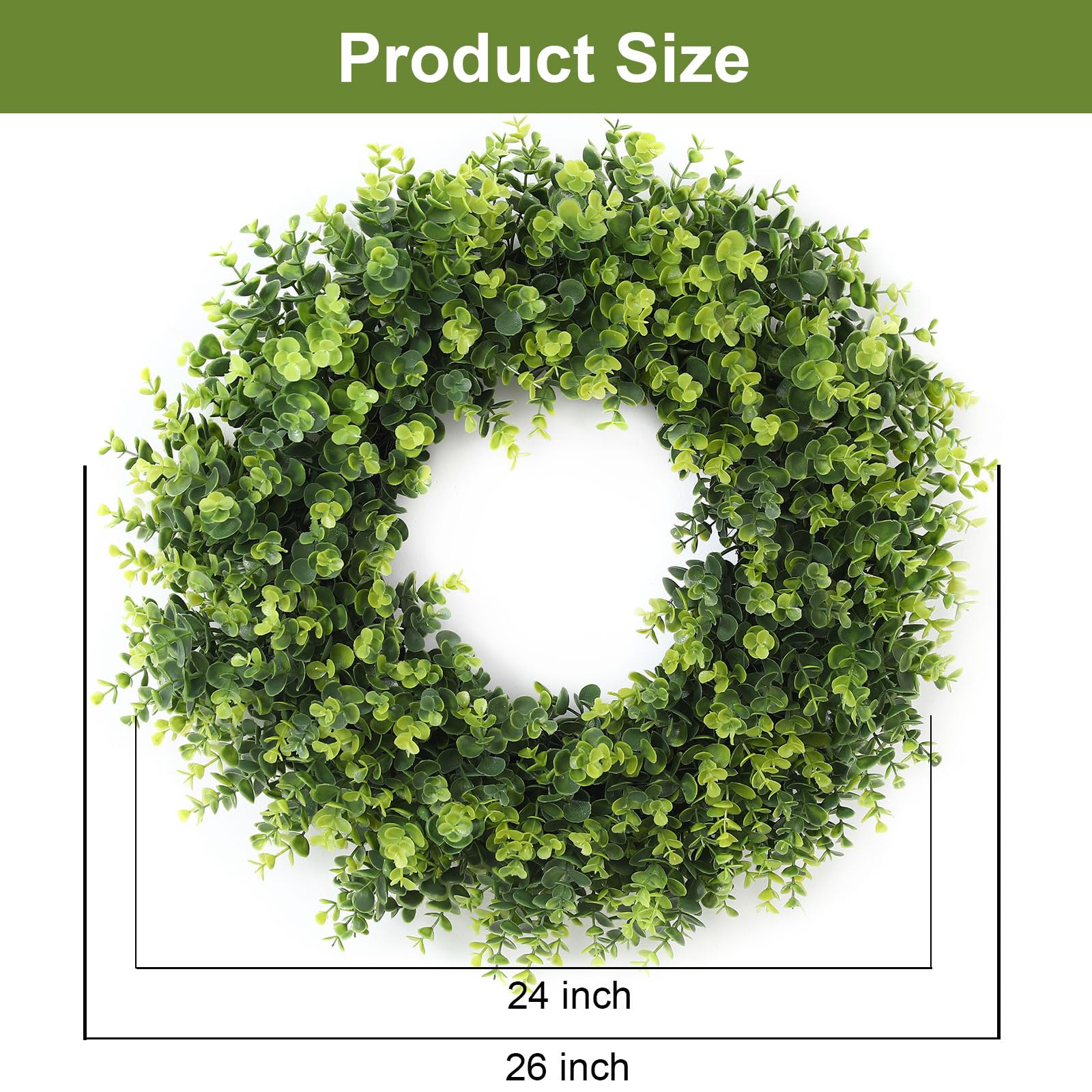 FestalMart wreath hung on porch adding welcoming greenery