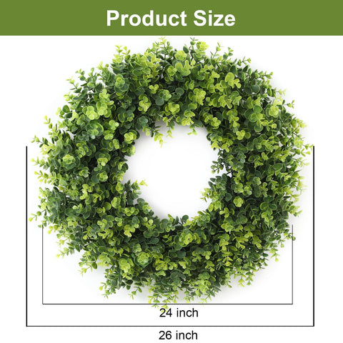 FestalMart wreath hung on porch adding welcoming greenery