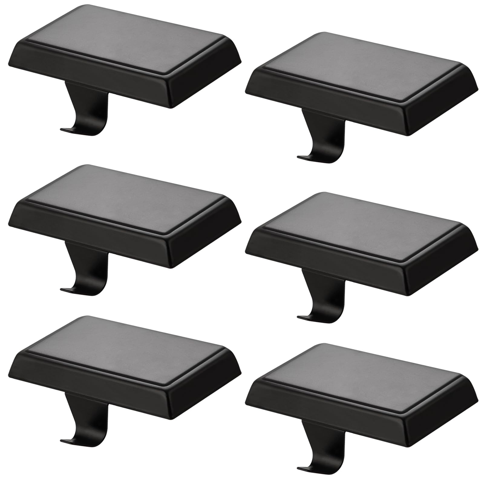 Festanlee front view set of six black stocking holders showing neat uniformity and easy placement