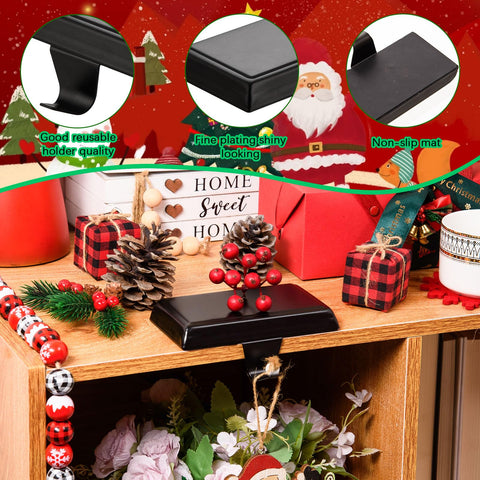 Festanlee holders displaying stockings and garland for balanced seasonal decor