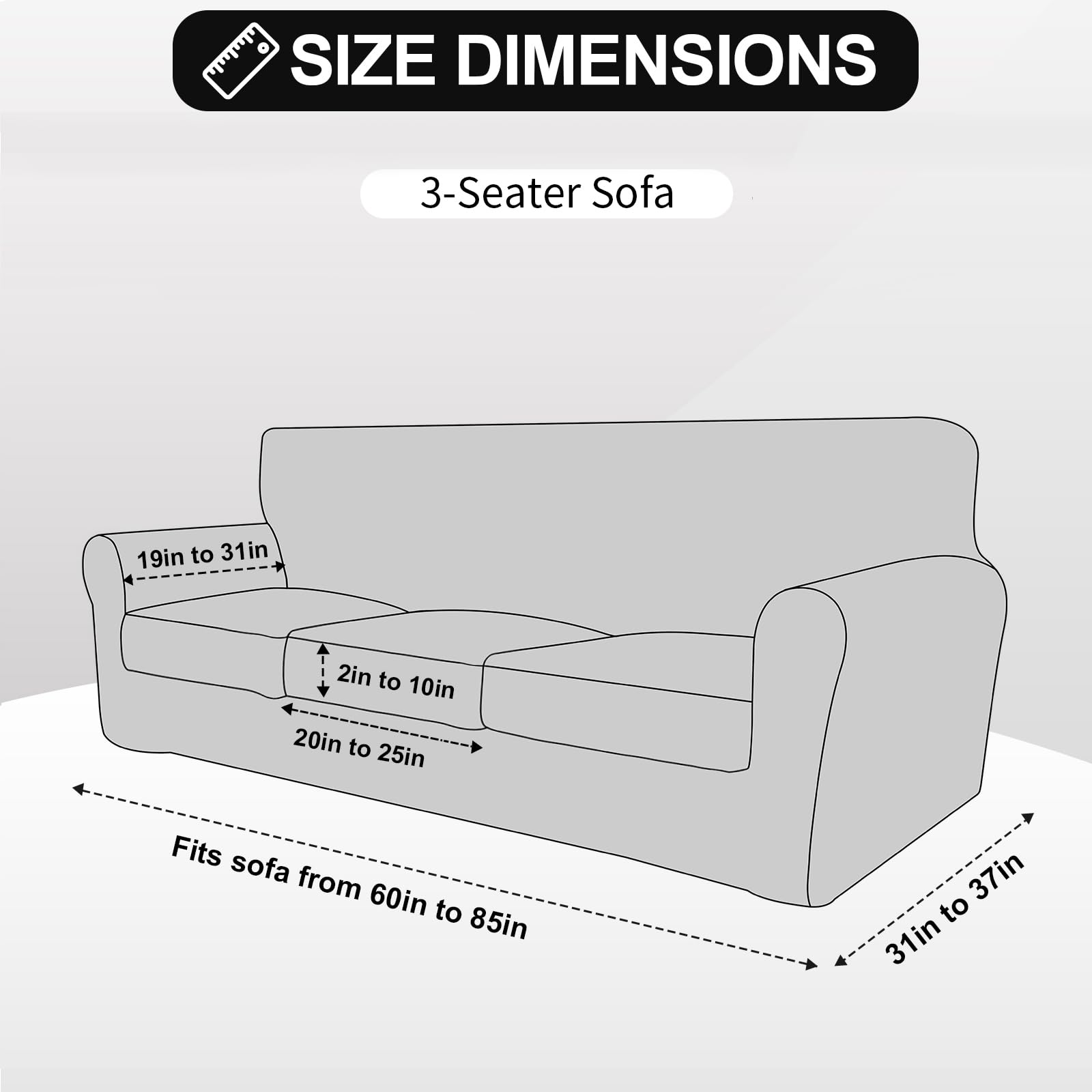 FestiCorp size and fit comparison showing recommended 60–85 inch range