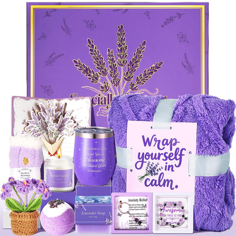 Fesveoke front view of lavender gift box showing ready-to-gift presentation and elegance