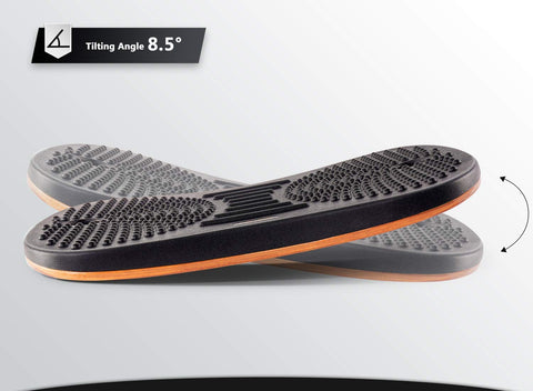 FEZIBO size comparison with shoes showing compact portability advantage