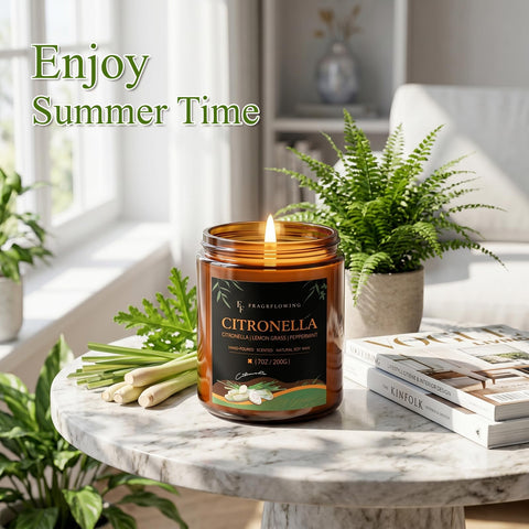 FF FRAGRFLOWING balcony scene with candles creating relaxed, fresh atmosphere