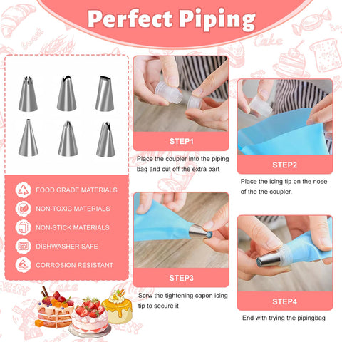 FGASIDYO piping bags and ties stacked for easy multi-color work