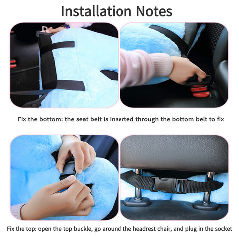 FHSGGP child in car using pillow showing safer, more comfortable sleep