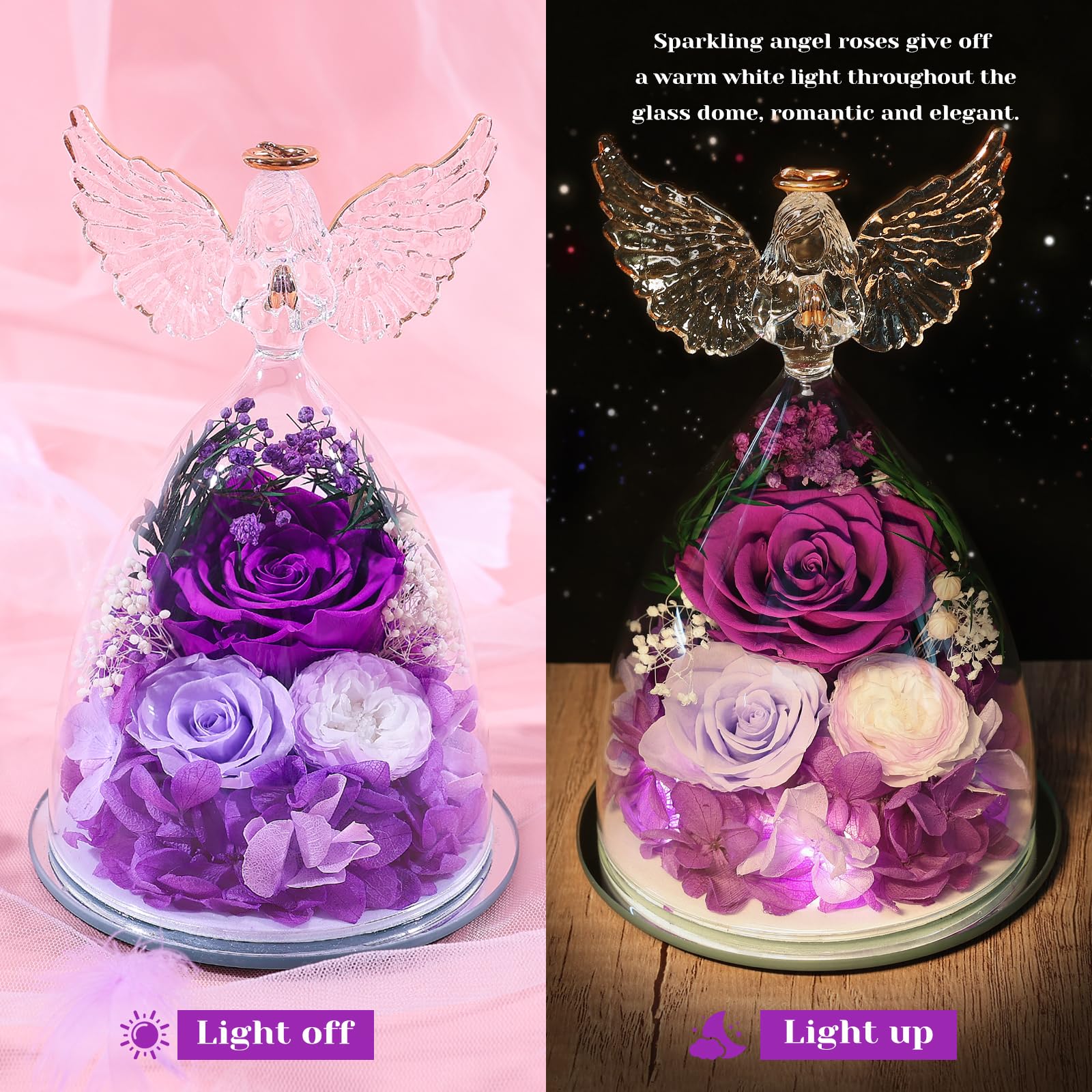 FIACO angel figurine closeup with floral accents for graceful décor
