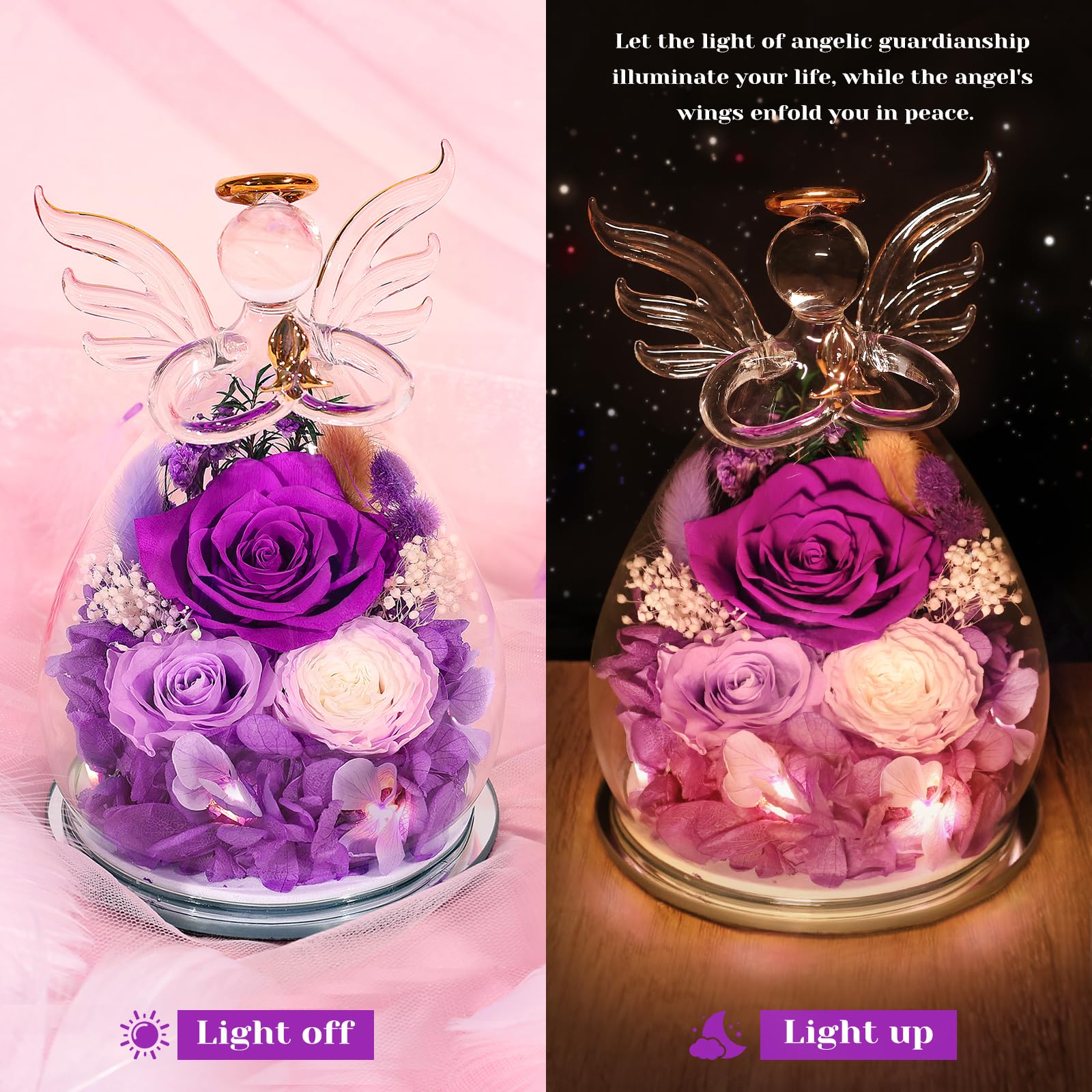 FIACO detailed shot of angel figurine with gold-accented wings highlighting handcrafted finish