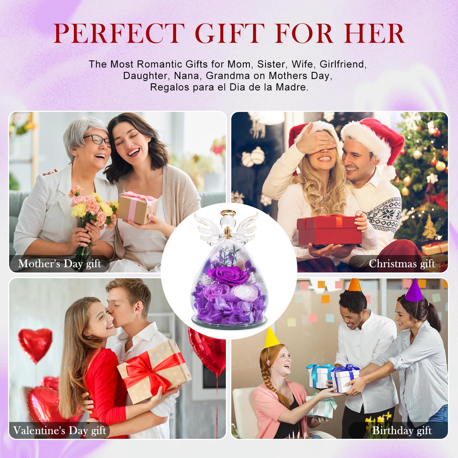 FIACO gift box packaging presented ready-to-give protecting the preserved rose figurine