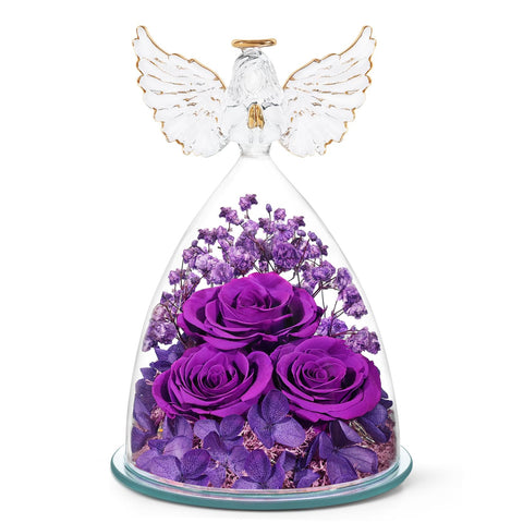 FIACO preserved rose angel front display showing elegant gift presentation and lasting beauty