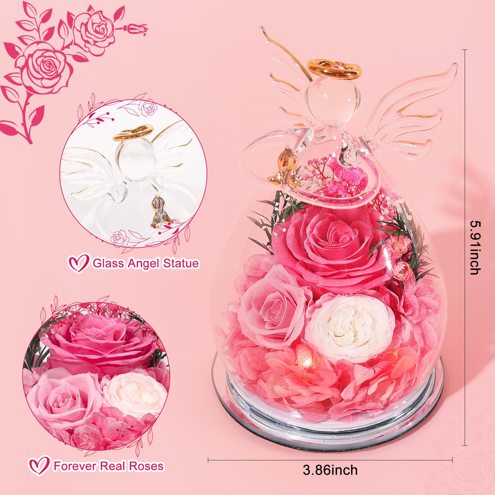 FIACO preserved rose close-up revealing petal texture and long-lasting color benefit