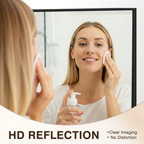 FICTOR mirror mounted above sink in bathroom showing practical over-sink placement advantage