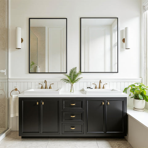 FICTOR boxed mirror with mounting hardware showing ready-to-install convenience benefit