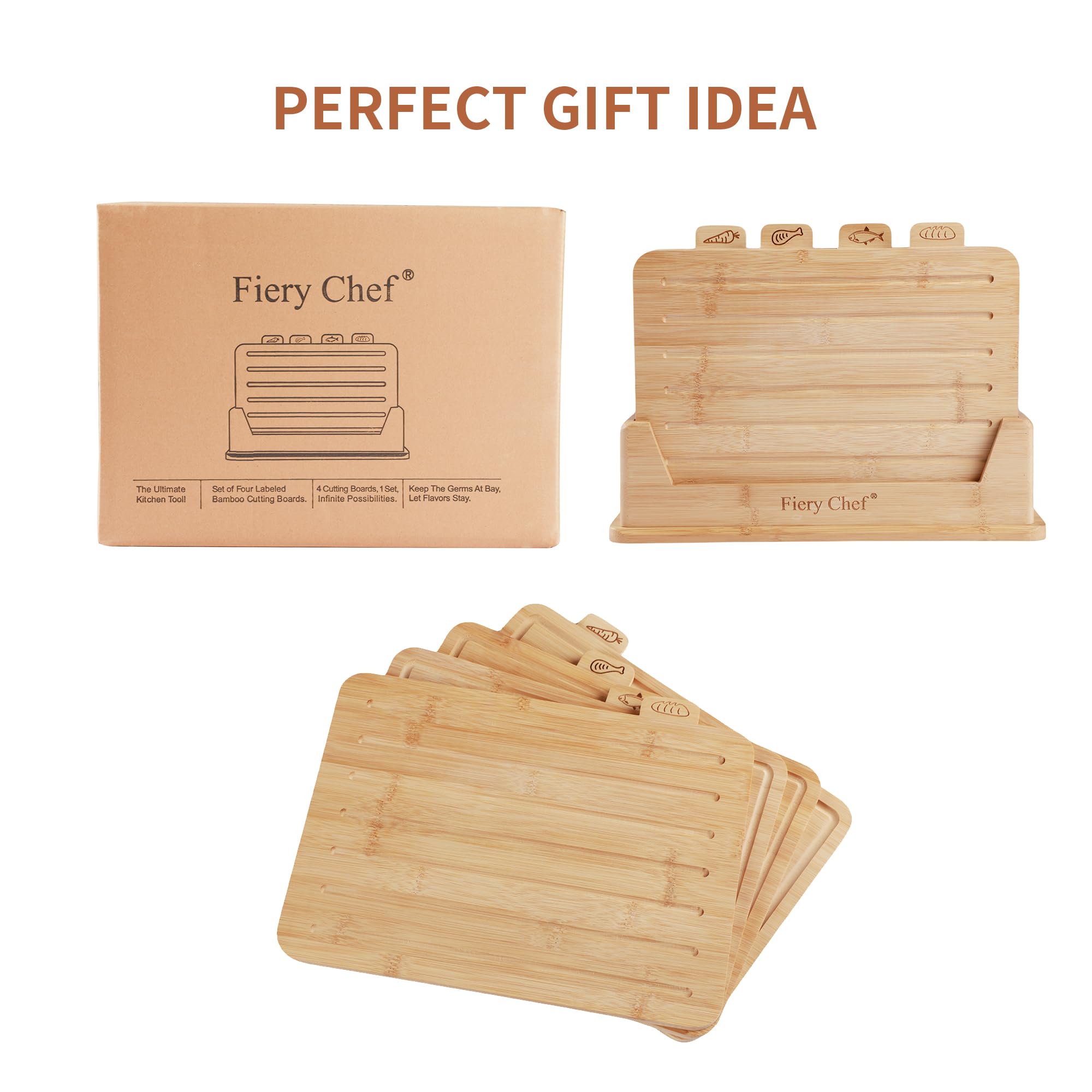 Fiery Chef double-sided board flipped to display reversible cutting surfaces