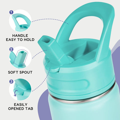 Fijinhom held in child hand showing 12oz size and comfortable grip