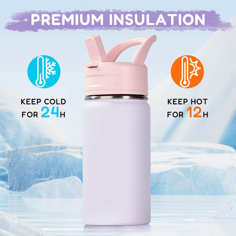 Fijinhom bottle next to child’s hand for scale showing compact 12oz size