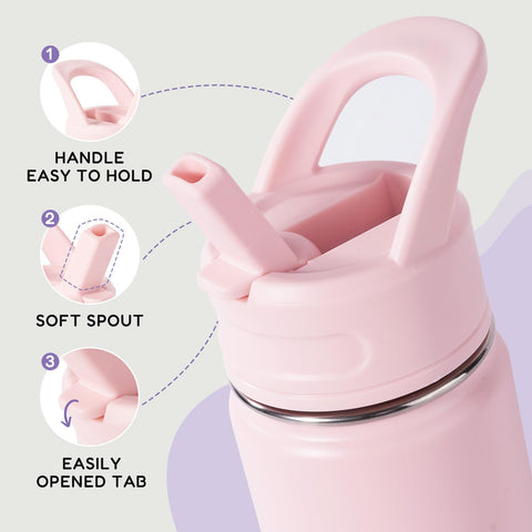 Fijinhom bottle held in hand to show 12oz scale and portability