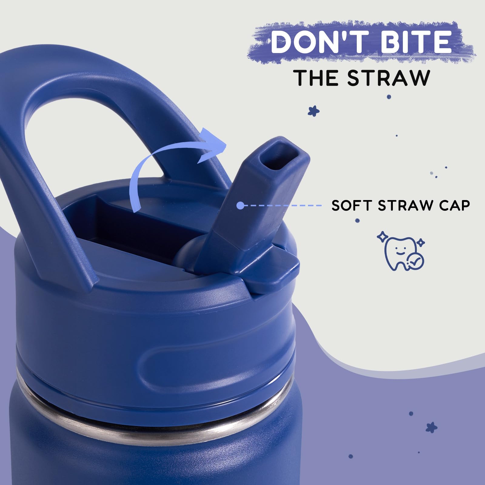 Fijinhom straw lid close-up showing easy-open button for quick sipping