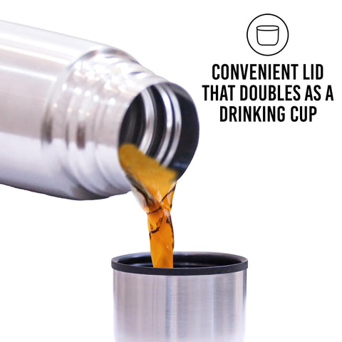 Fijoo lid with attached cup assembled ready to drink, convenient on-the-go benefit