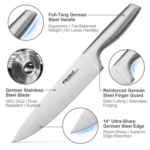 FikShot serrated bread knife cutting loaf for neat even slices