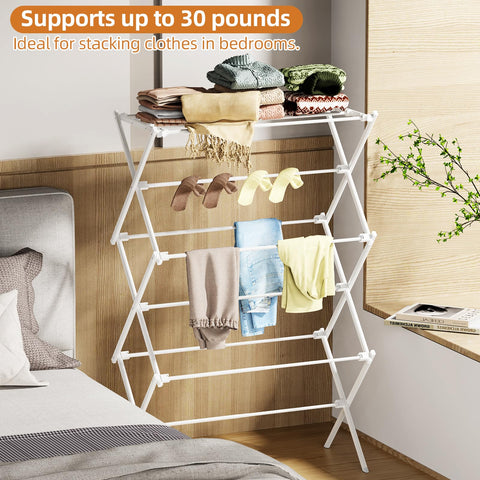 FILROUG collapsed rack stored under bed showing space-saving foldability
