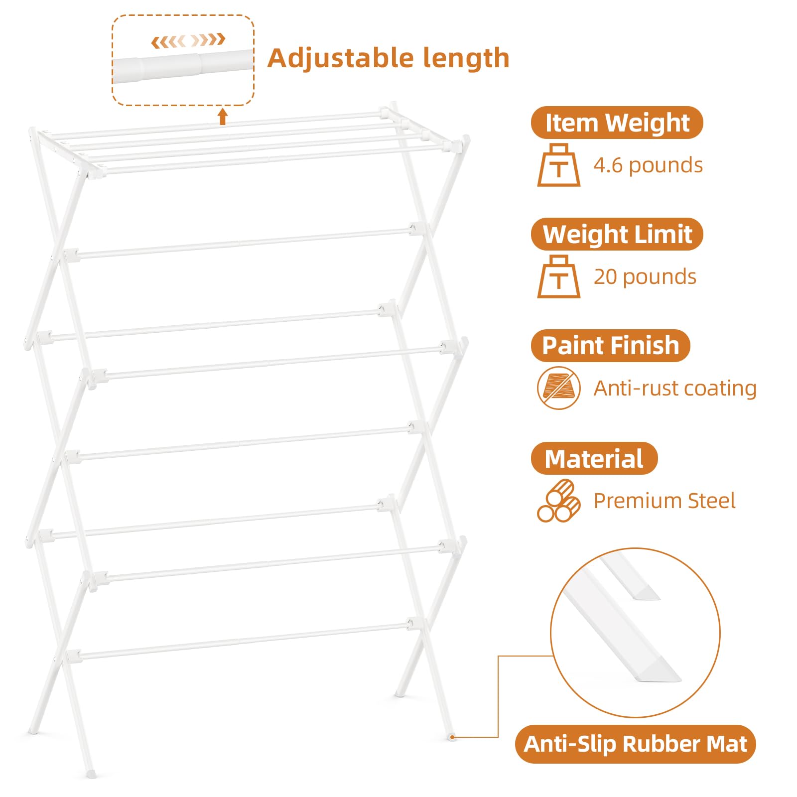 FILROUG rubber feet detail providing non-slip stability and floor protection