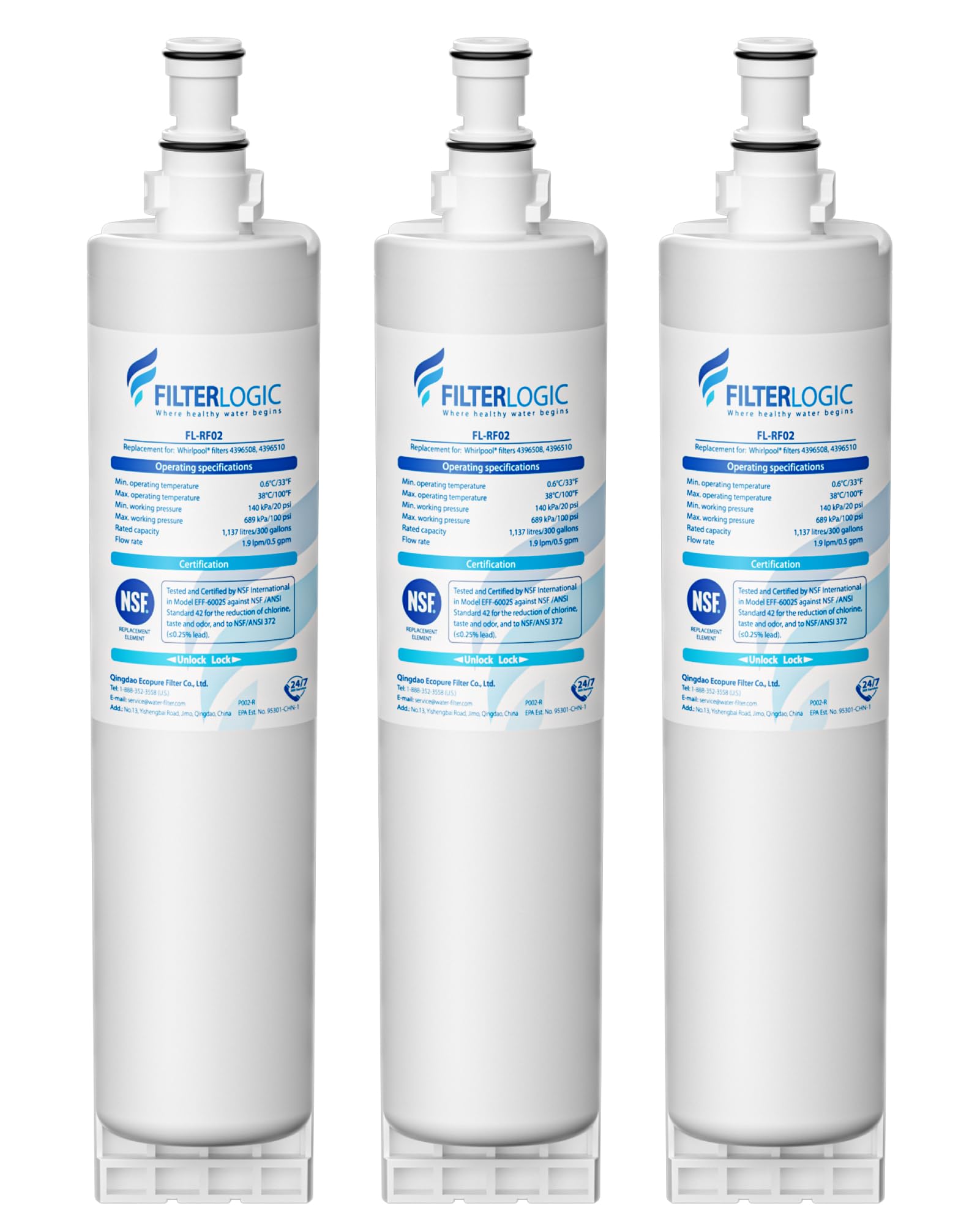 Filterlogic front packaging showing three-pack and clear product name benefit