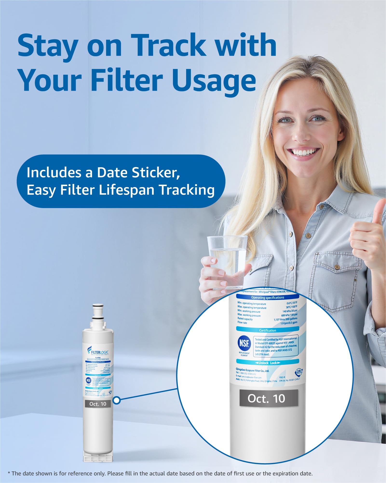 Filterlogic pouring ice water into glass demonstrating improved taste benefit