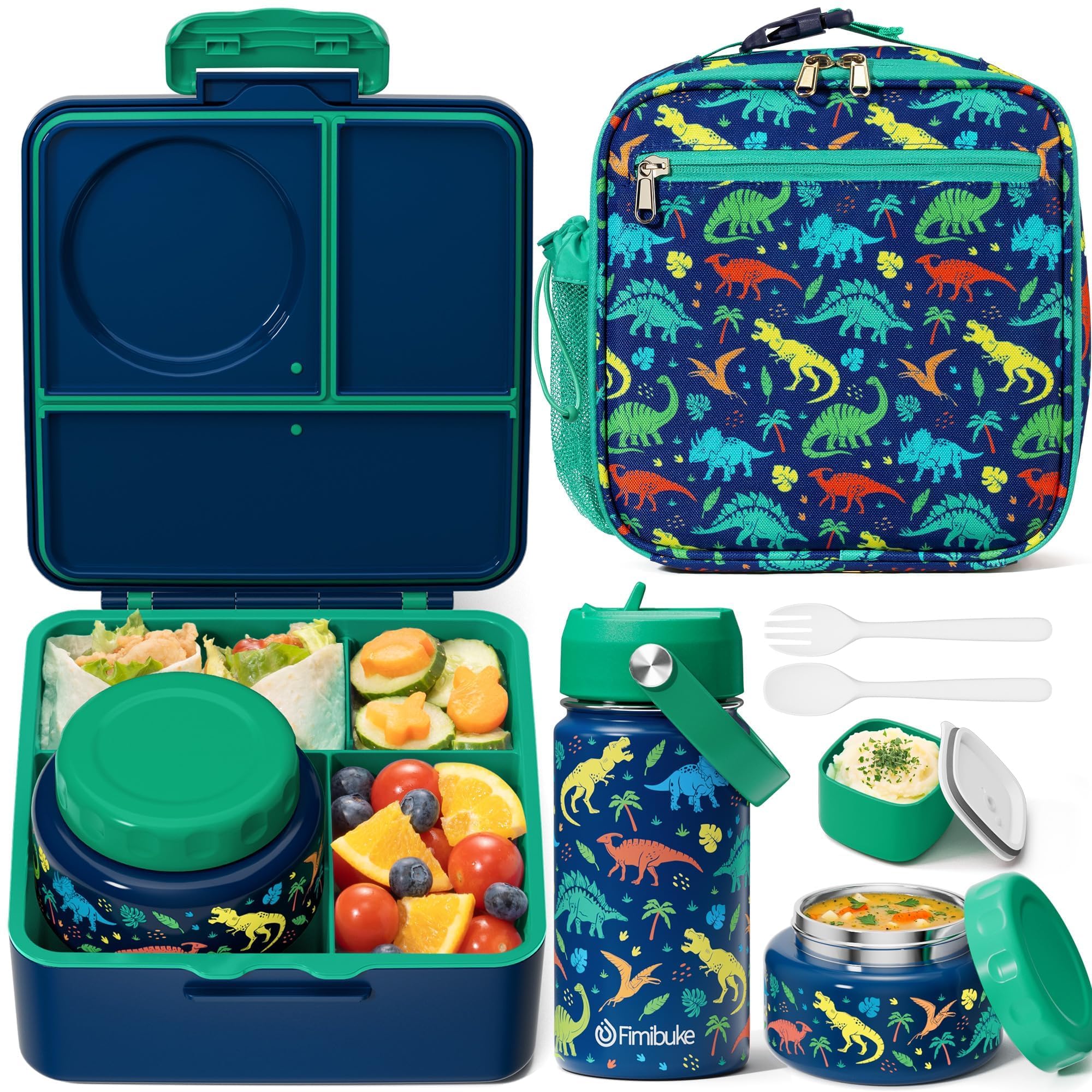 Fimibuke bento front view showing secure latch and color benefit
