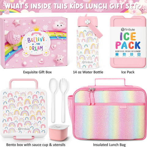Fimibuke open bento box displaying four compartments and leakproof separation benefit