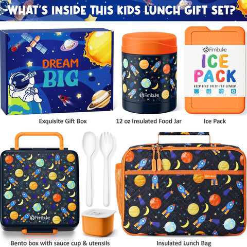 Fimibuke bento top view with four compartments keeping foods separated and fresh