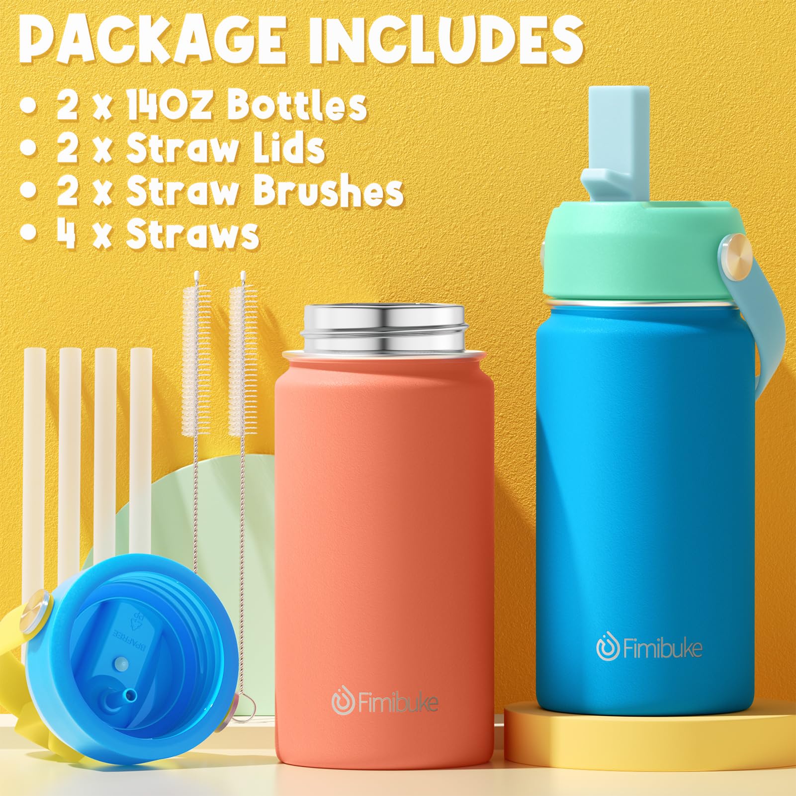Child drinking from Fimibuke bottle showing comfortable sip and portability