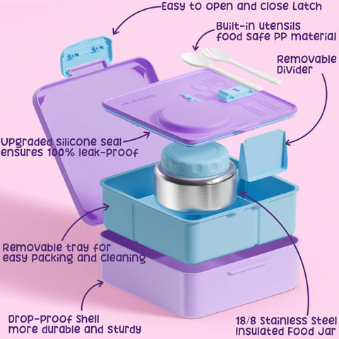 Fimibuke open compartments display, separating foods and preventing mixing