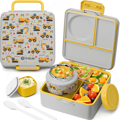 Fimibuke front closed bento box showing secure latches and handle for easy carrying