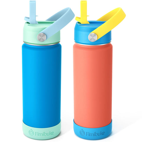 Fimibuke front view showing colorful 18oz bottle design and kid appeal