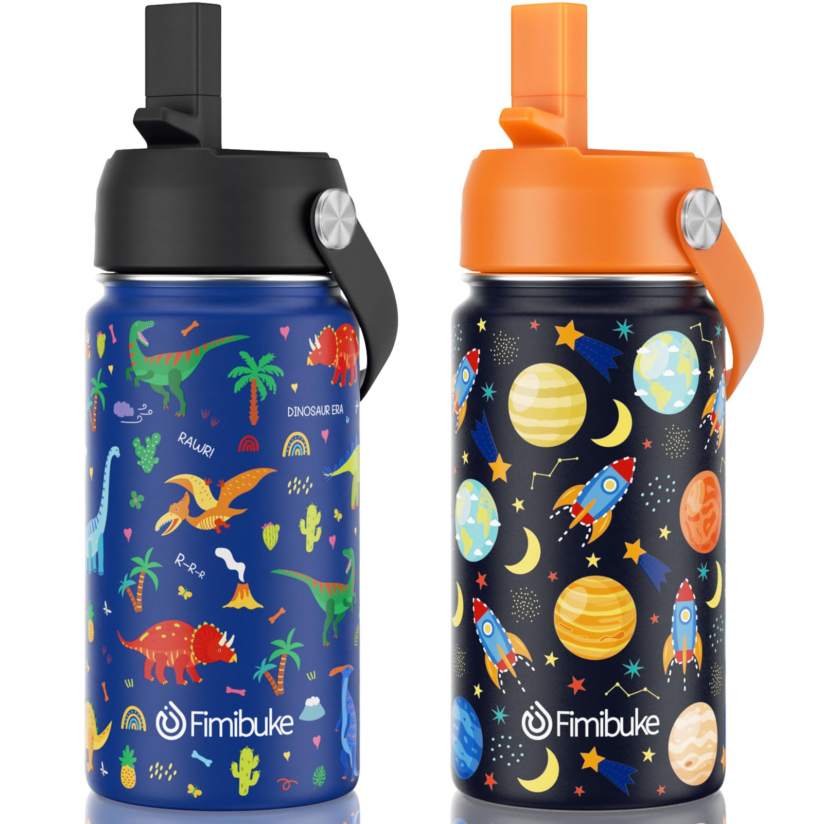 Fimibuke front packaging showing both space and dinosaur designs, attractive for kids