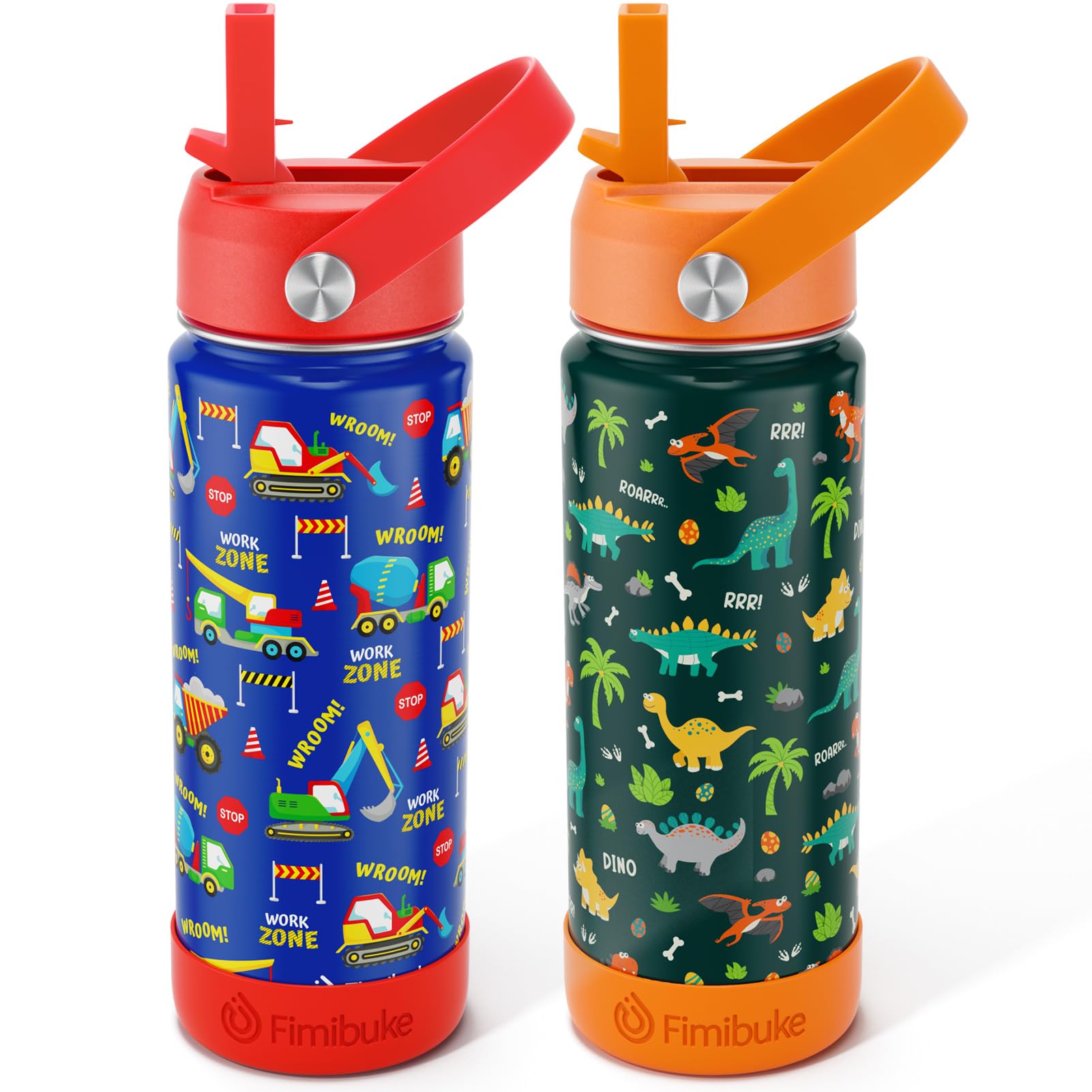 Fimibuke front packaging showing twin 18oz bottles and colorful designs for quick choice