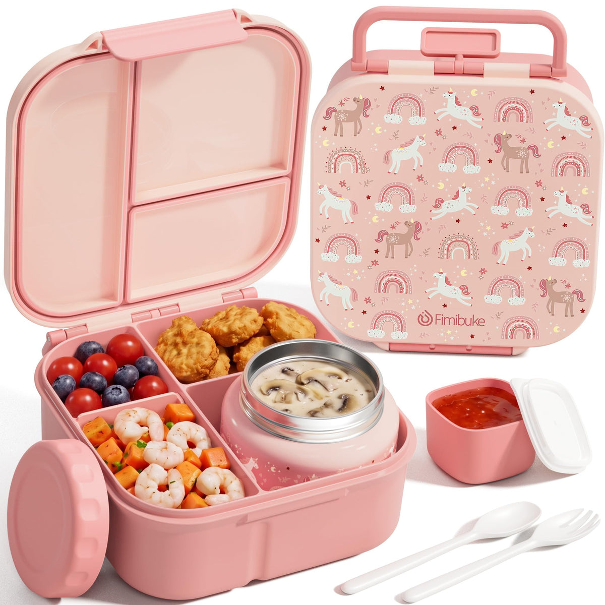 Fimibuke front packaging showing full lunch set and benefits