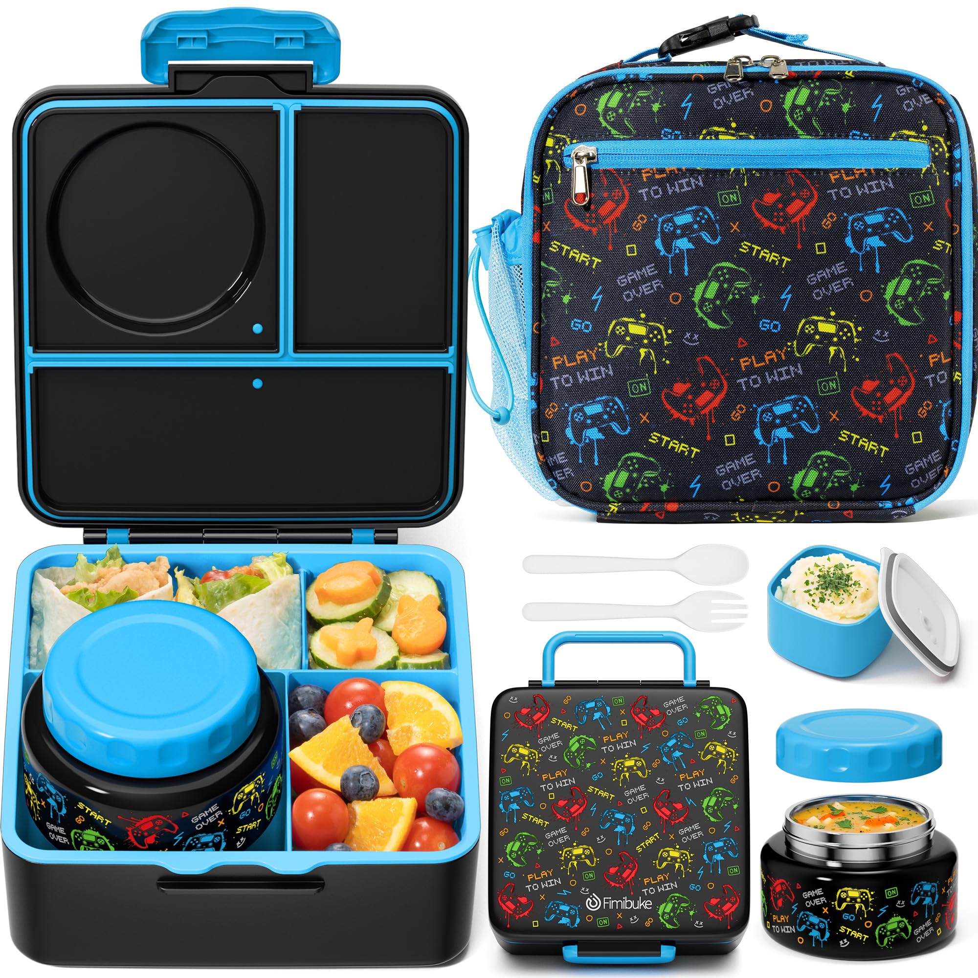 Fimibuke front view of packed bento set showing organized meal and easy access