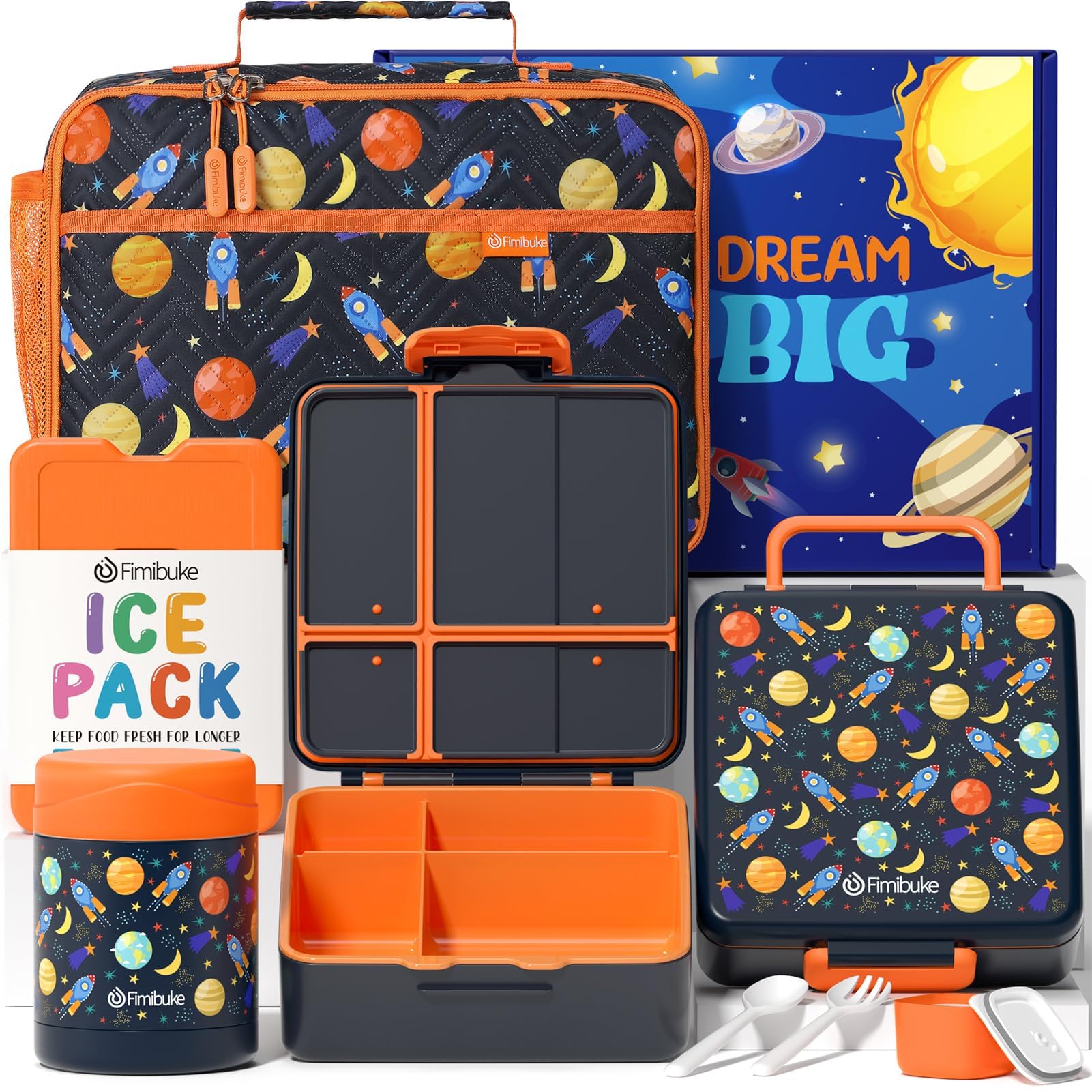 Fimibuke front view packed lunch bag showing storage and easy carry benefit