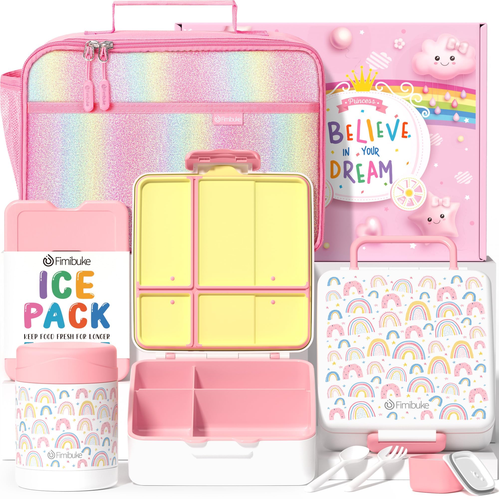 Fimibuke front view of full packed lunch set showing convenience