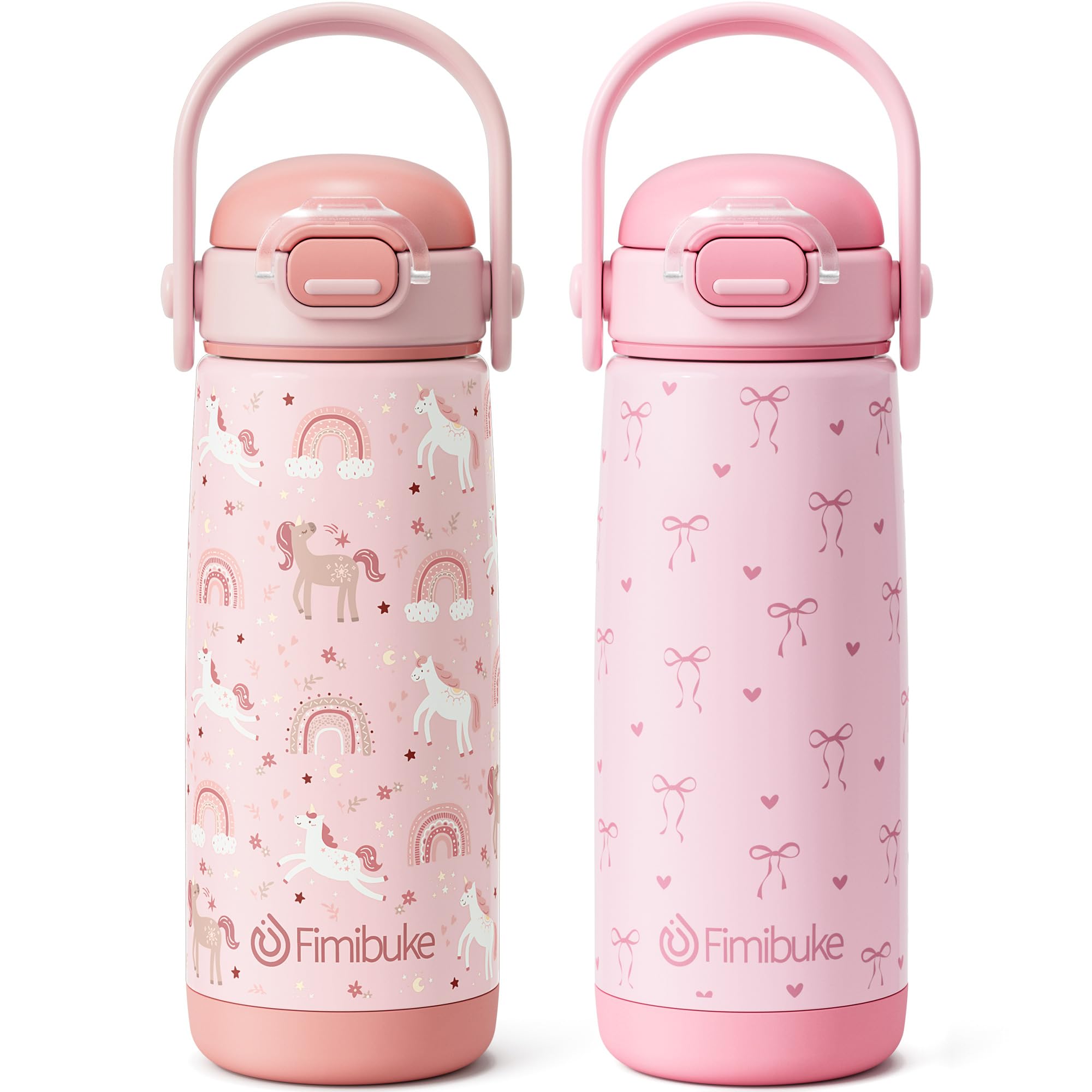 Fimibuke front view of 18oz bottle showing colorful design and durable finish