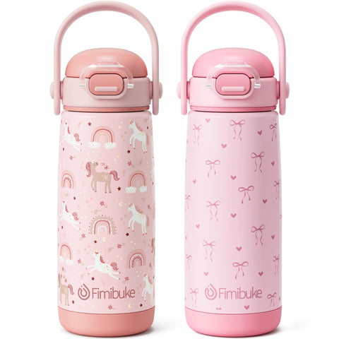 Fimibuke front view of 18oz bottle showing colorful design and durable finish