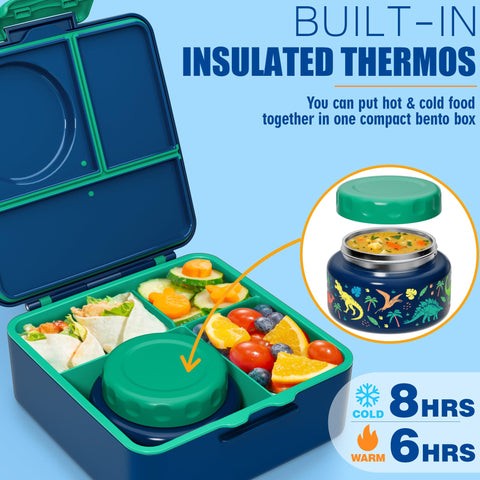 Fimibuke open with insulated jar demonstrating hot-food retention benefit